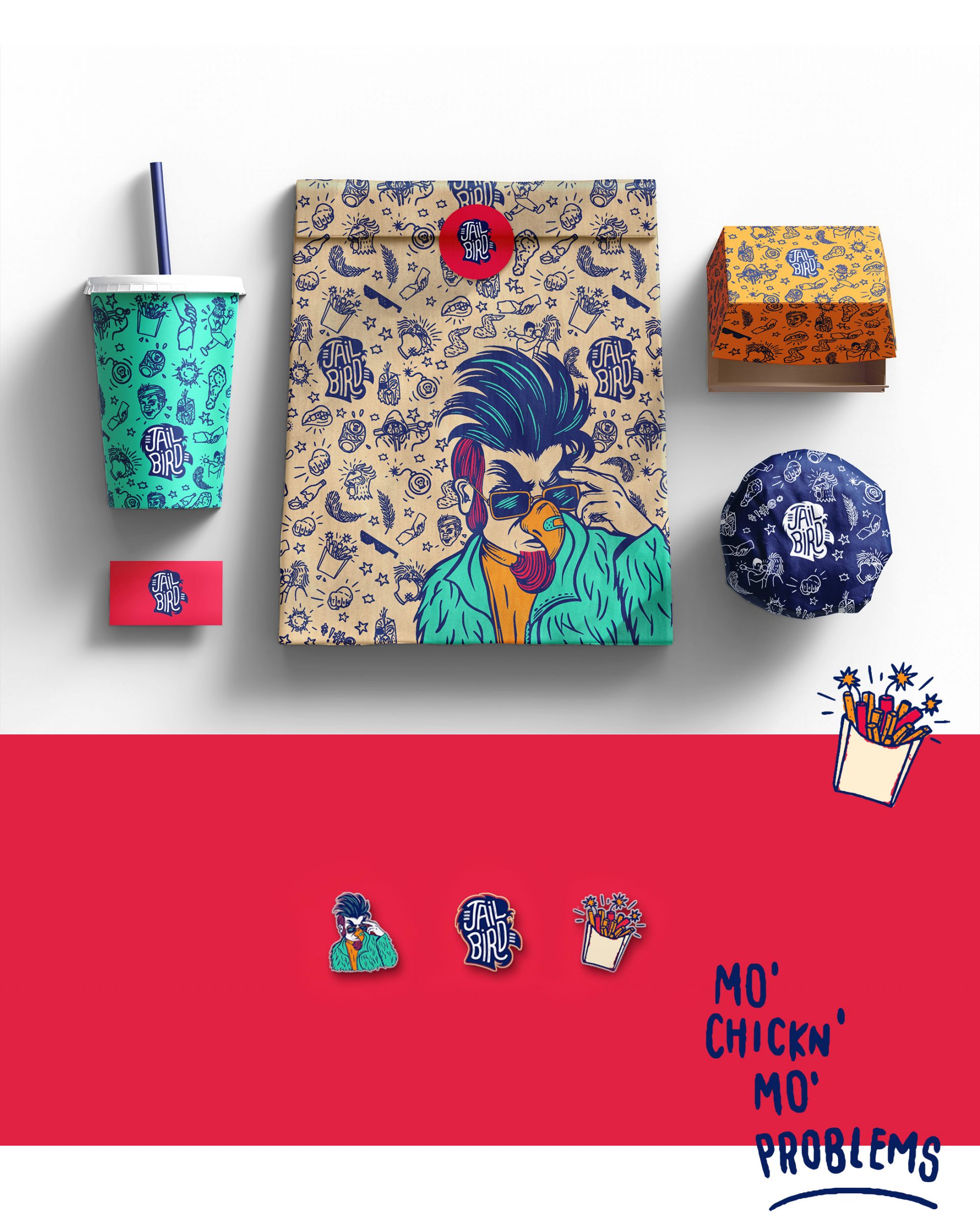 無籠炸雞概念餐廳標志設計