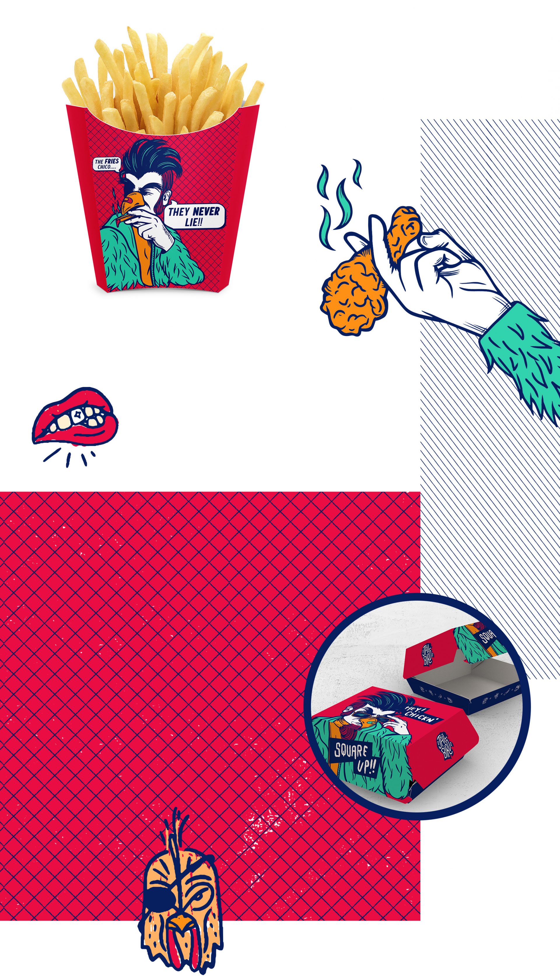 無籠炸雞概念餐廳標志設計