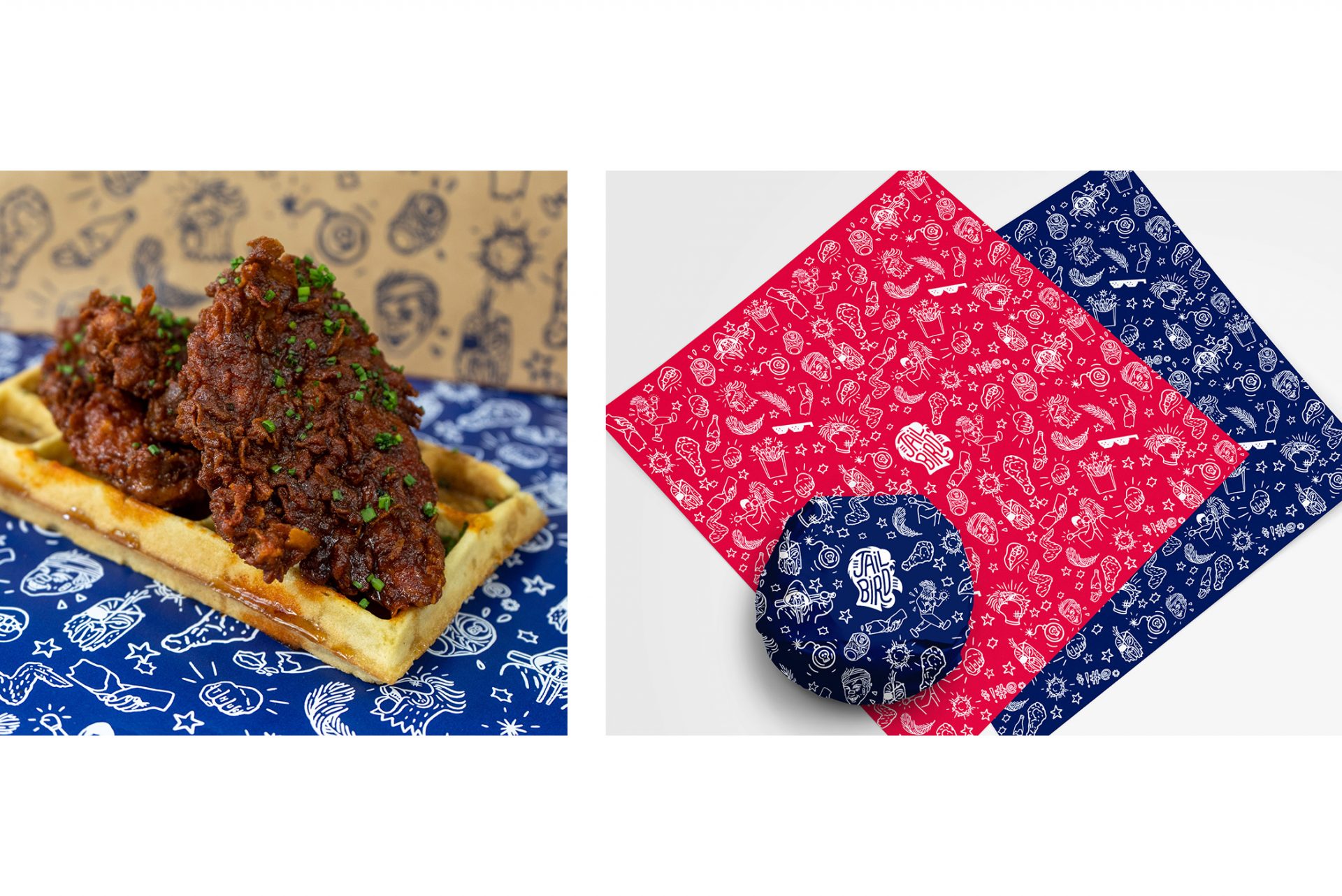 無籠炸雞概念餐廳標志設計