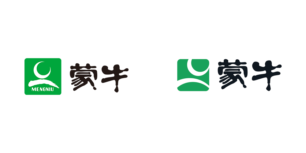 蒙牛新舊LOGO對比 